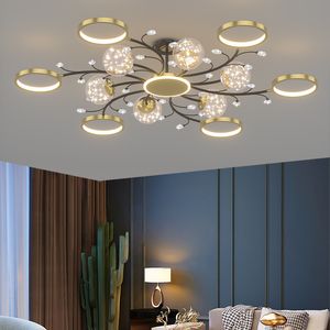 Lampy sufitowe w salonie Nowoczesne minimalistyczne lekkie luksusowa atmosfera kombinacja całego domu szklana lampka sufitowa