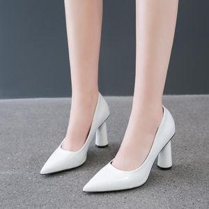 Dress Shoes 2021 Korean Style Pointed Toe Women's Shallow Mouth Single Thick Heel High Heels Women Work