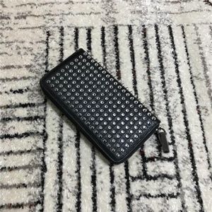 Wholesale spike wallets for sale - Group buy Wome Men Long Style Wallets Panelled Spiked Clutch Bag Patent Real Leather Purses Spikes Wallets