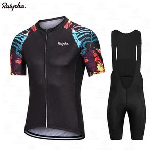 Racing set 2021 Ralvpha Cykel Team Kortärmad MTB Maillot Ropa Ciclismo Raphaful Men Sommar Andningsbara Cykling Kläder