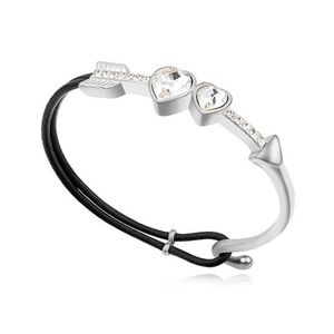 11.11 Neue Damen-Manschettenarmbänder für Mädchen, Hochzeit, Party, modisches Herz-Design-Armband, Armreif, hergestellt mit österreichischem Kristall, bestes Geschenk Q0717