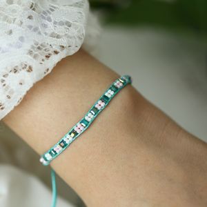 Handmade Seed Bead Thin Bracelet Bohemia Style Love Lucky Bracelets Bangles For Women Men Adjustable