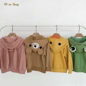 Baby Girl Boy Cartoon Hooded Jacket Zipper Infant Toddler Child Hoodie Coat Autumn Spring Baby Costume Outfit Clothes 1-7Y H0909