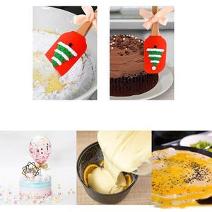 Cake Tools Christmas Silicone Spatula Söt Santa Claus Batter Scraper Cake Cream Butter Mixingr Brush Baking Tool