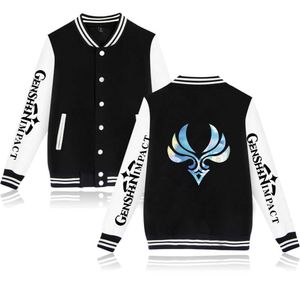Mode Design Nya Män / Kvinnor Streetwear Game Genshin Impact 2D Print Boy Girl Baseball Sweatshirt Casual Baseball Jacket Kläder Y0901
