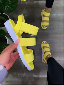 Sandals Sandal's Women Wedges Plataforma Candy Color Shoes Ladies Summer Casual Slip On Strap Cross para Sharri
