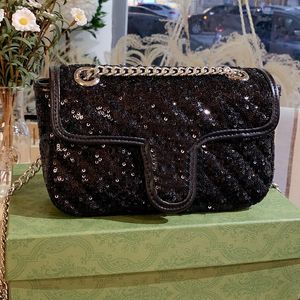 Women Luxurys Designers Bags 2021 Sequin Decoration Shiny All-match Shoulder Bag Handbag 4 Color Fashion Ladies Messenger Purse Wholesale