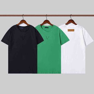 2021 Estate Uomo e Donna Stessa T-shirt in puro cotone LOOG tridimensionale T-shirt manica corta nera, bianca, verde G1229