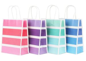 Roupas para armazenamento de guarda -roupa Kraft Paper Sacos de presente Compras de varejo com alças sacos de festa de férias recicláveis ​​para aniversário de aniversário xb1