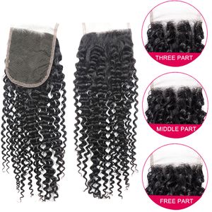 Brazilian Kinky Curly With 4x4 Lace Closure Brazilian Curly Hair With Closure Unprocessed Brazilian Virgin Human Hair Bundles With Closure