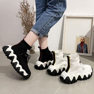 High Tops Women's Boots New Spring Sports Casual Socks Shoes Joker Platform Sponge Cake Shoe