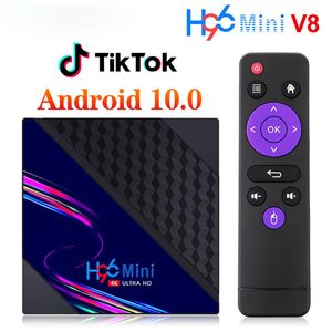 Bazı AB Ülke Ücretsiz Gümrük H96 Mini V8 Akıllı TV Kutusu Android 10 2 GB RAM 16 GB 1080 P 4 K Google Play H96mini Media Player Set üstü Kutusu 1G8G