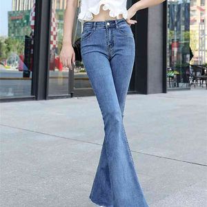Frauen Jeans Flared Jeans High Taille Mutter Frau Trouse Jean Jean Frauen Kleidungshosen undefinierte Hosen Traf Grunge 210708
