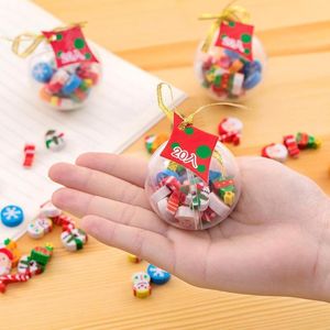 Wholesale children stationery sets resale online - Novelty Items Set Christmas Eraser Mini Ball Erasers Year Gifts To Children Students School Stationery