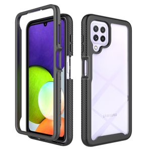 Non-slip Soft TPU Bumper Transparent Acrylic Hard PC Shockproof Cases For Samsung Galaxy A22 4G 5G Protective Back Cover Fundas