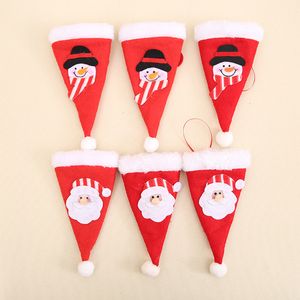 Christmas Santa Hats Silverware Holders Cutlery Fork Spoon Knife Storage Bag Xmas Party Kitchen Dinner Tableware Decor PHJK2111