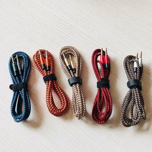 Audio Cables Nylon Braid 1.5M 3.5mm Jack Car AUX Cable Headphone Extension Code for Cell phones MP3 Speaker Tablet