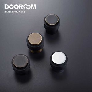 Dooroom Brass Environmental Rubber Door Stops Bathroom Door Stopper Heavy Duty Floor Mount Bumper Non-magnetic Door Holder Catch 210724