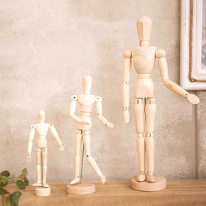 Wooden Joint Model Dolls 4.5/5.5/8 Inches Sketch Model Bauble Human Artist Wooden Manikin Drawing Mannequin Model Y0910