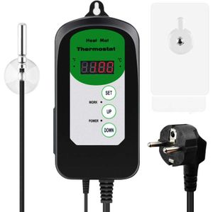 Meterk Electronic Thermostat LED Digital thermoregulator Breeding Temperature Controller Thermocouple with Socket AC 90V~250V 210719
