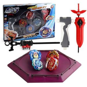 Burst B-127 B-128 B-129 Spinning Top with Launcher Grip Set Juguetes Metal Fusion Battle Fight Gyroscope Toys for Children Gifts X0528