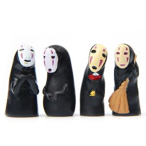 4 stks / set Kawaii Spirited Away No Face Man PVC Action Figure Model Toy Cute Anime No Face Man Character Collection 93