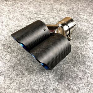 1 PCS Akrapovic Car Coated Blue Carbon Exhausts Dual Pipes Universal AK End Muffler Tips