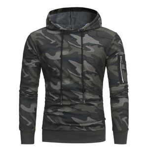 Men's Hoodies & Sweatshirts Mens Autumn Winter Army Green Sportswear Camouflage Jumper Casual Hooded Zipper Coat Brand Clothing Male Sweatsh