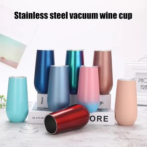 Wine Glass Beer Glasses Champagne mugs Cola Cups With 304 Grade Stainless Steel Safe Insulated Vacuum Cup Egg-shaped In Stock WLL404