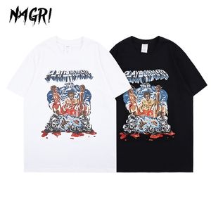 NAGRI ASAP Testing Playboi Carti Maglietta Stampa grafica T-Shirt Hip Hop Manica corta Estate Tee Europa e America 210706