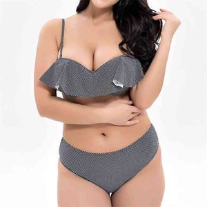 Stroje kąpielowe Push Up Kostium kąpielowy Plus Size Swimsuit Solidna Duża Bikinis Women Beach Wear Swimming 4XL 6XL 8XL 210712