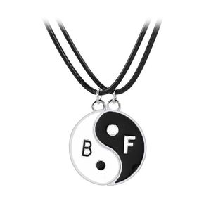 Wholesale tai necklace resale online - Tai Chi Couple Necklaces For Women Men Friend Yin Yang Paired Pendants Charms Braided Chain Couple Bracelet Necklace Set