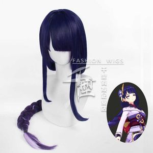 2021 Genshin Impact General Raiden Wig Cosplay Props Halloween Costume for Women Y0903