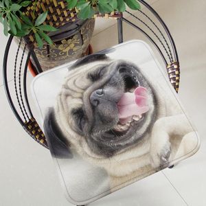 Yastık / Dekoratif Yastık Sevimli Pet Köpek Baskılı Kat Yastıkları Ev Dekor Masası Sandalye Araba Koltuk Minderi Kare Üzerinde 50x50 cm Açık Veranda Mat