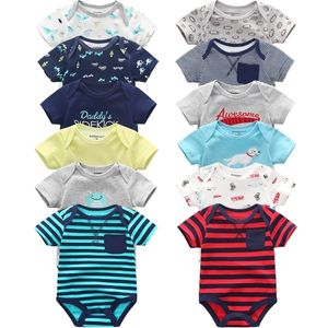 Super Cotton Body Fashion 6pcs / lot Neonato Body Baby Suits Tuta manica corta Infant Boy Girl Tuta per bambini vestiti 210309