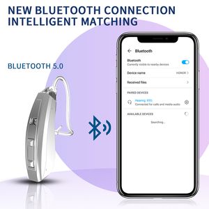 Bluetooth Hearing Aid Rechargeable Wireless Mini ITE 12 Channels Channels Digital Hearing Aids for DeafnessScouts
