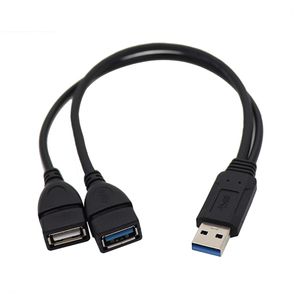 Wholesale female power resale online - Double USB Extension A Male To A Female Cable Power Adapter Converter USB3 Y Splitter Charger Cables