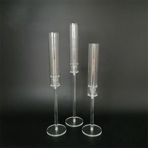 Candle Holders 1 Set = 3 Pieces Of Acrylic Candlestick Center Decoration Road Lead Wedding Props Christmas Decora