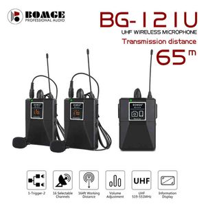 UHF Dual Channel Wireless Lavalier Microphone Micropear Mic SLR 65M Диапазон DSLR Камера Интервью в прямом эфире