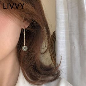 Dangle & Chandelier LIVVY 2021 Classic Round Eardrop Female Simple Fashion High Quality Exquisite Elegant Jewelry Accessories