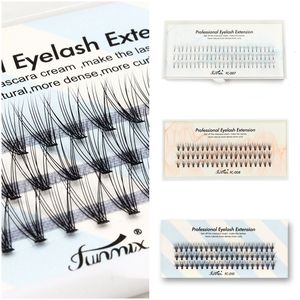 Partihandel DIY Cluster Fake Eyelashes Naturliga tjocka ögonfransar förlängningar Syntetisk fiber ympning Individuella falska fransar för skönhet