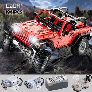 CADA 1941PCS RC 2.4G City Off Off Off Road Card Blocks Технические аккумуляторы Автомобиль Кирпичи Игрушки для детей подарок Q0624