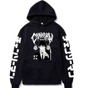 Anime motosserra homem aki hayakawa hoodie moletom homens coreanos kpop rua estilo y1213