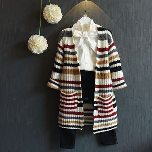 Spring Korean Girls 'Coat Lool grossa de lã estendida de suéter de cor BX