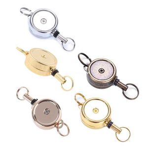 5 Cores Heavy Duty Liga de Zinco Retrabable Suporte Religado Todo Metal Casing ID Badge Holder Keychain Jóias Conclusões Dropship G1019