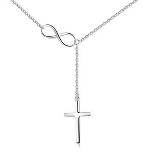 Modische Engelszahl 8 Initial-Halskette, Schmuck, hochwertige, zierliche Infinity-Kreuz-Halsketten für Frauen und Damen, Glücksbringer, Hochzeitsschmuck, schönes Geschenk