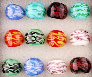 Atacado a granel 12 pcs sonho estilo primavera molano vidro lampwork anel banda eternidade homens festa de casamento valentine presente