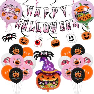 decorazione per feste Halloween a forma di palloncino zucca ragno fantasma festival bambini divertenti palloncini in alluminio 3 stili