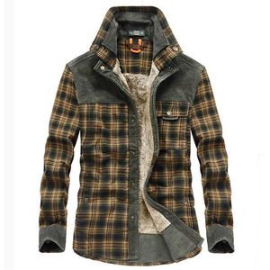 爆発的なブランドの男性の冬の格子縞のジャケット厚い綿の暖かい長袖コート服ヨーロッパアメリカンジャケット男性211110