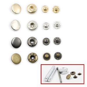 Button 10Set Metal Snap Buttons 4 Colors Available + Tools Press Studs Fasteners For Sewing Leathercraft Clothes Bags Belt